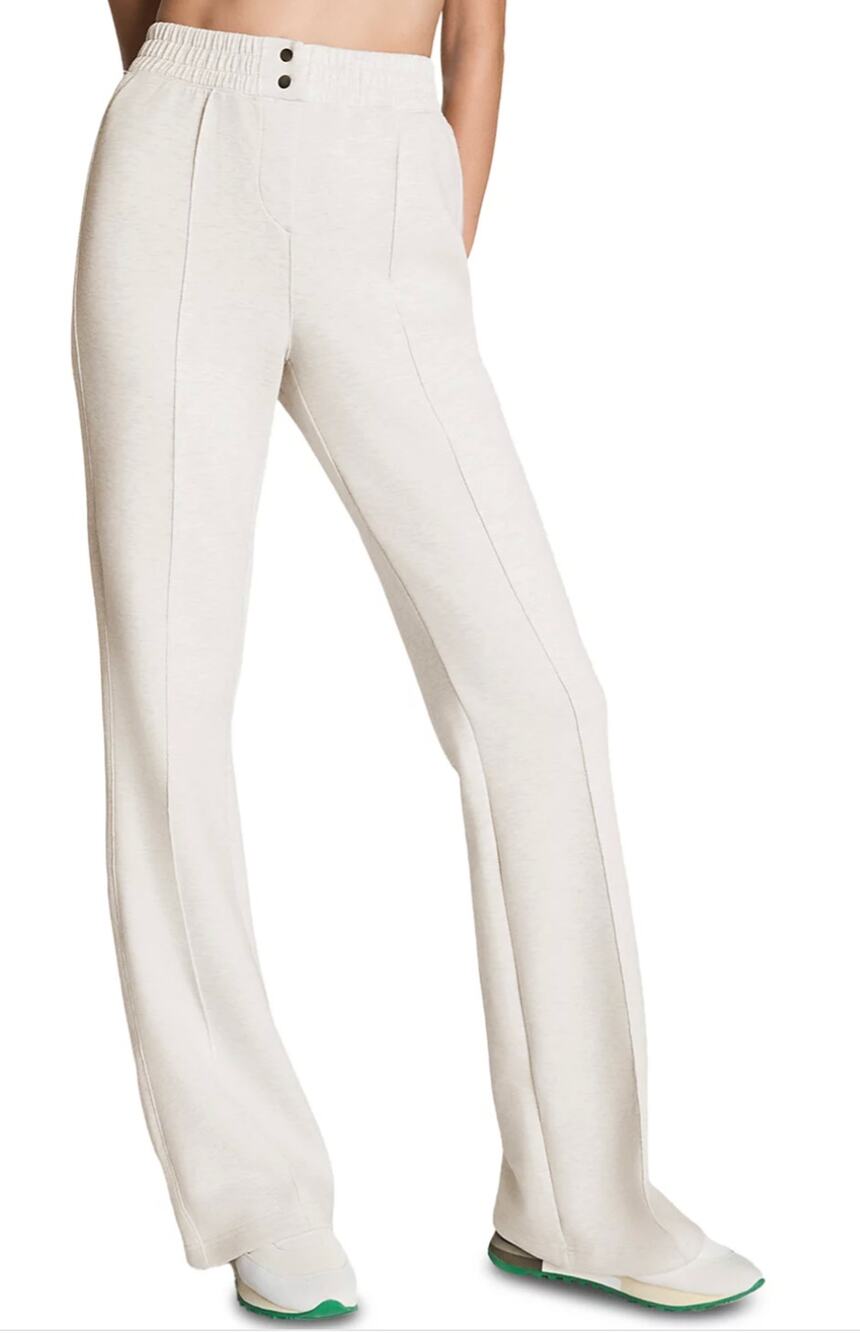 Spanx brushed AE straight leg sweat pants heathered cream womens size XL NWT